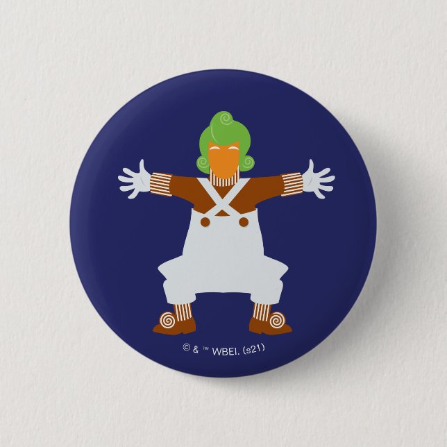 Oompa Loompa Arms Out 6 Cm Round Badge (Front)