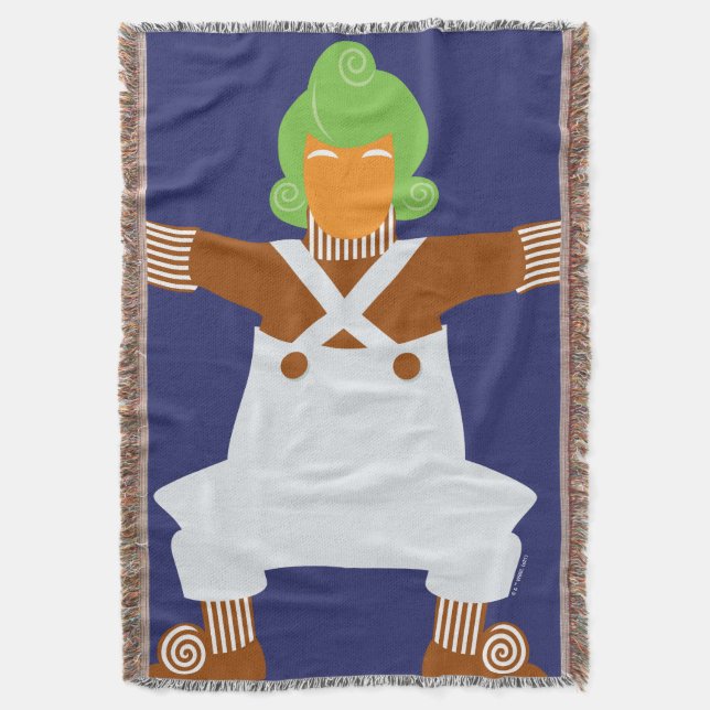 Oompa Loompa Arms Out Throw Blanket (Front Vertical)