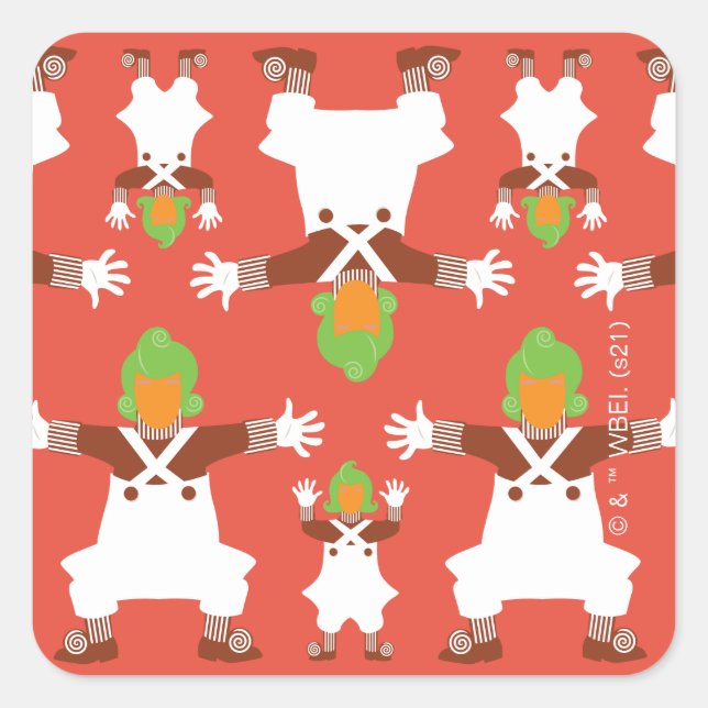 Oompa Loompa Dancing Pattern Square Sticker (Front)