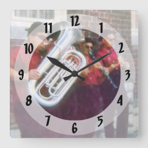 Oompah Band Square Wall Clock