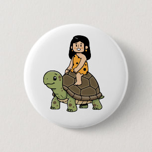 Oona and the Tortoise 6 Cm Round Badge