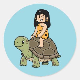 Oona and the Tortoise Classic Round Sticker