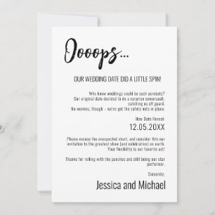 💍 Ooops Minimalist Elegant Change of date Save The Date