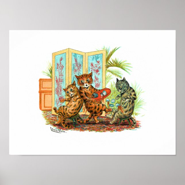 Oops Cat-astrophe Louis Wain Poster (Front)