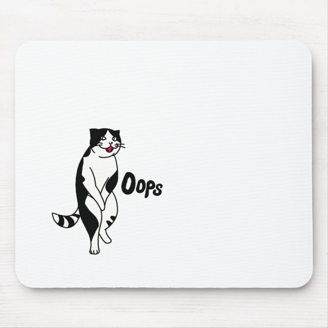 Oops cat mouse pad (Front)