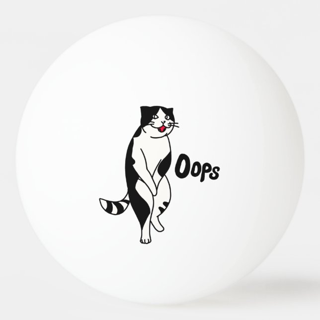Oops Cat Ping Pong Ball (Front)