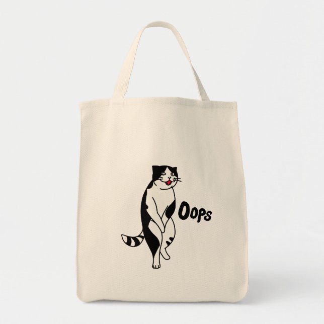 Oops cat tote bag (Front)
