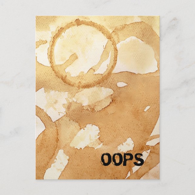Oops Coffee Stains and Spills Postcard (Front)