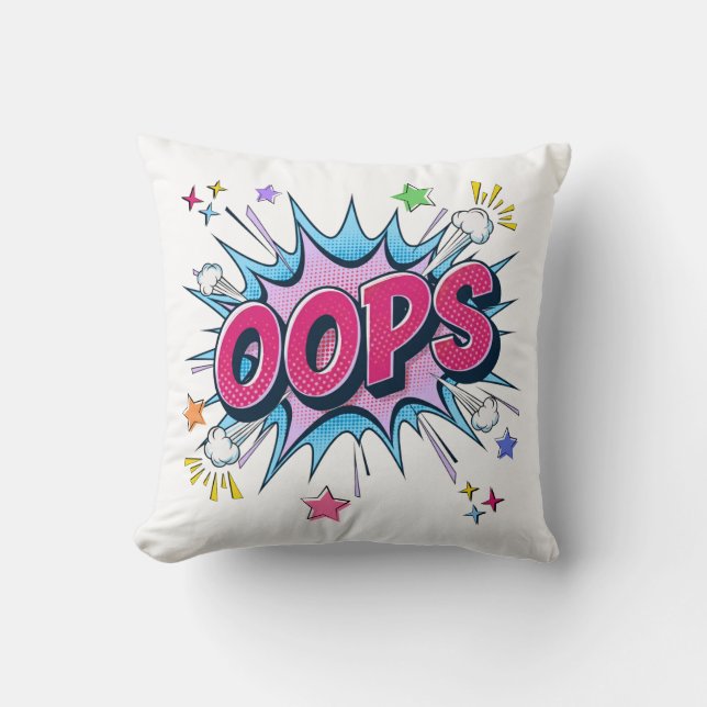OOPS Comic Burst Cushion (Front)