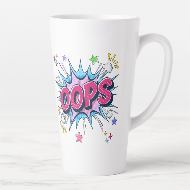 OOPS Comic Burst Latte Mug (Right)