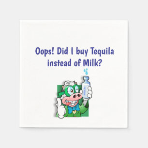 "Oops. Did I buy Tequila?" Fun Cocktail Napkin