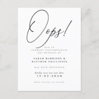 Oops! Formal Postponed Wedding Announcement