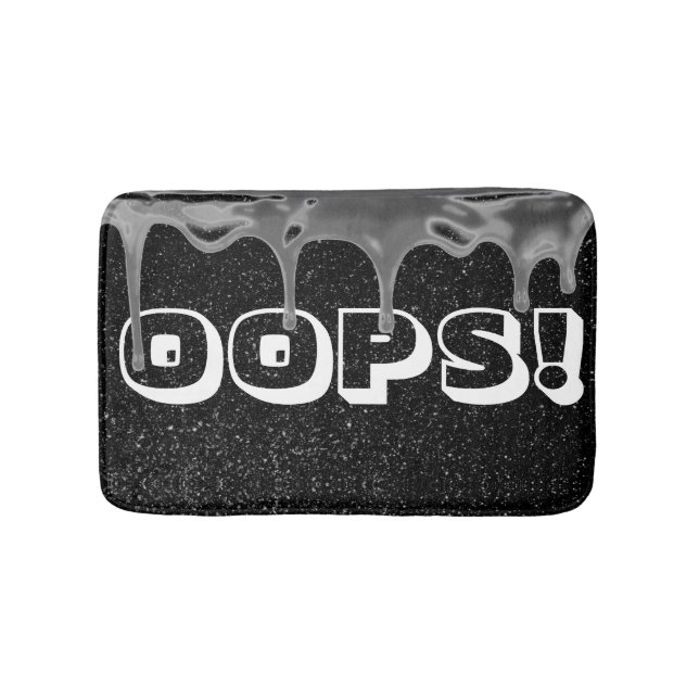OOPS! Funny Paint Spill Sparkle Bath Mat (Front)
