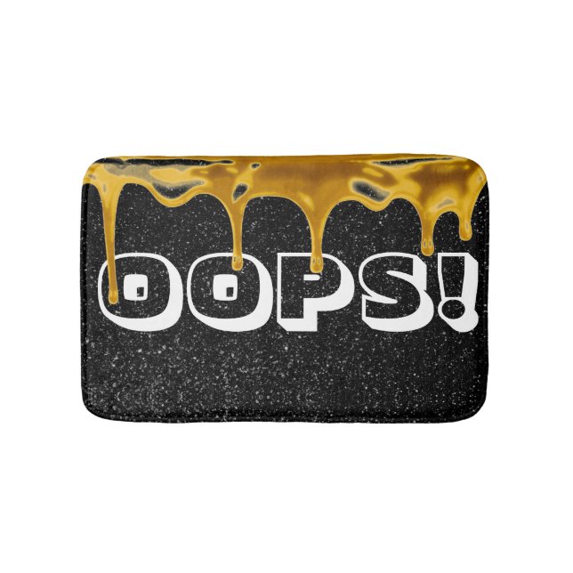 OOPS! Funny Paint Spill Sparkle Bath Mat (Front)