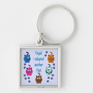 Oops!  I Adopted Another Cat! Key Ring