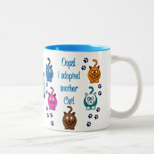 Oops!  I Adopted Another Cat! Two-Tone Coffee Mug
