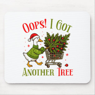 Oops I Got Another Tree Funny Christmas Goose Retr Mouse Pad