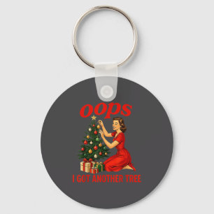 Oops I Got Another Tree Funny Retro Christmas  Key Ring