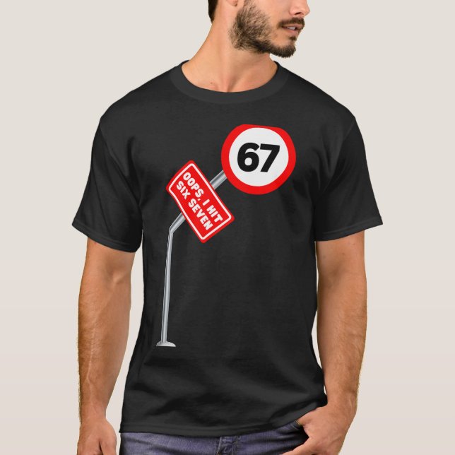 Oops I Hit Six Seven 6 7 Meme Funny Brainrot Inter T-Shirt (Front)