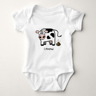 Oops I Pooped   Funny Pooping Cow Baby Bodysuit