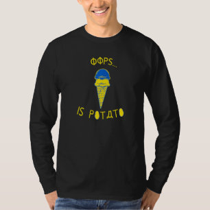 Oops Is Potato Joke Blue And Yellow Ice Cream Con T-Shirt