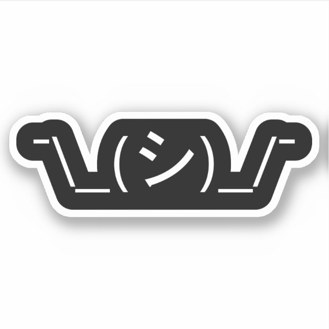 Oops Shrug Emoticon ¯\_(シ)_/¯ Japanese Kaomoji (Front)