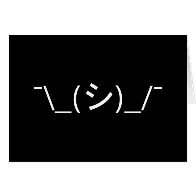 Oops Shrug Emoticon ¯\_(シ)_/¯ Japanese Kaomoji (Front Horizontal)