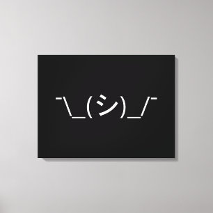 Oops Shrug Emoticon ¯\_(シ)_/¯ Japanese Kaomoji Canvas Print