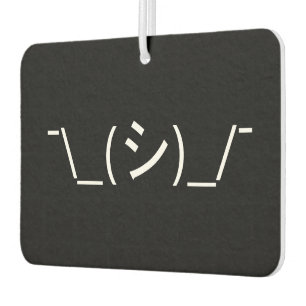Oops Shrug Emoticon ¯\_(シ)_/¯ Japanese Kaomoji Car Air Freshener