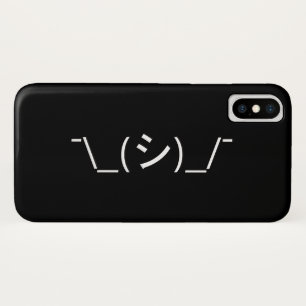 Oops Shrug Emoticon ¯\_(シ)_/¯ Japanese Kaomoji iPhone X Case