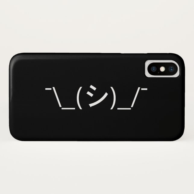 Oops Shrug Emoticon ¯\_(シ)_/¯ Japanese Kaomoji Case-Mate iPhone Case (Back (Horizontal))