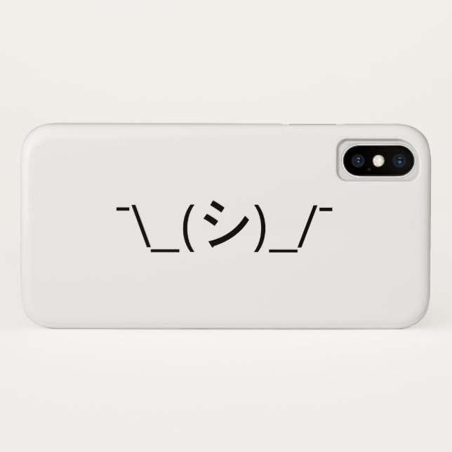 Oops Shrug Emoticon ¯\_(シ)_/¯ Japanese Kaomoji Case-Mate iPhone Case (Back (Horizontal))