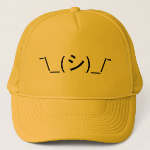 Oops Shrug Emoticon ¯\_(シ)_/¯ Japanese Kaomoji Trucker Hat