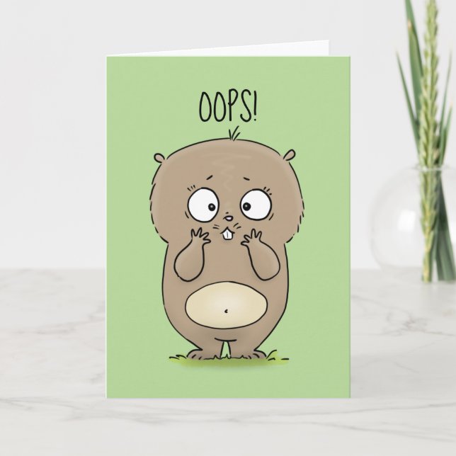 Oops! Sorry forgot cute hamster belated birthday Card (Front)