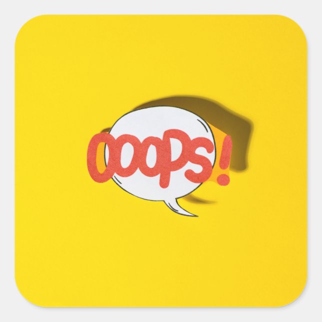 Oops! Square Sticker (Front)
