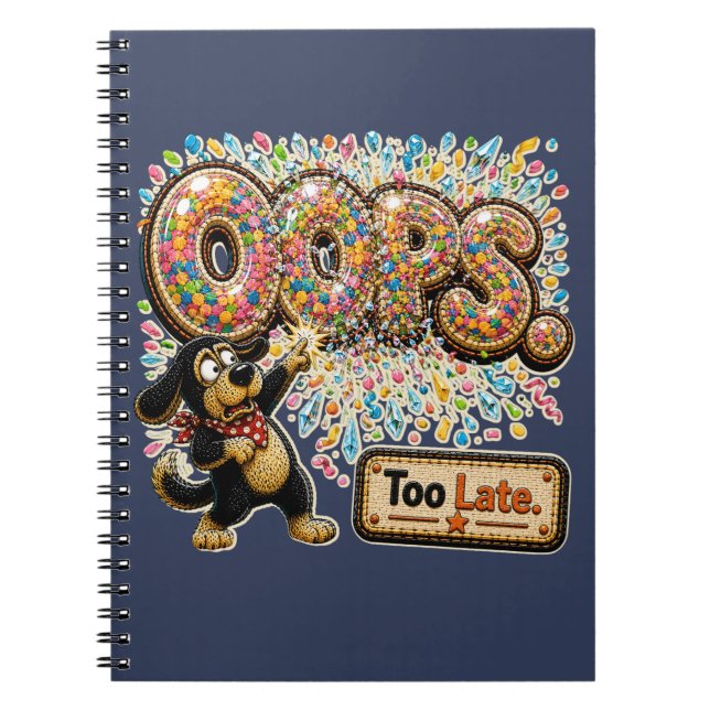 Oops Too Late Personalised Funny Sarcastic Notebook (Front)