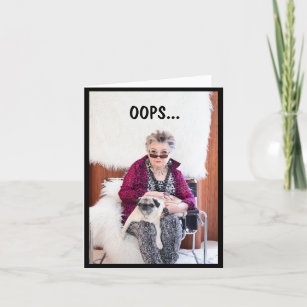 Oops! Using the Dog's Shampoo Folded Greeting Card