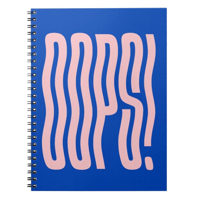 Oops Wavy Text (Blue Tone) Notebook (Front)