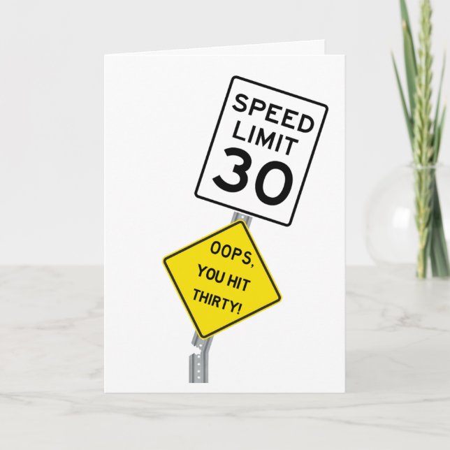 Oops You Hit 30 funny 30th birthday card (Front)