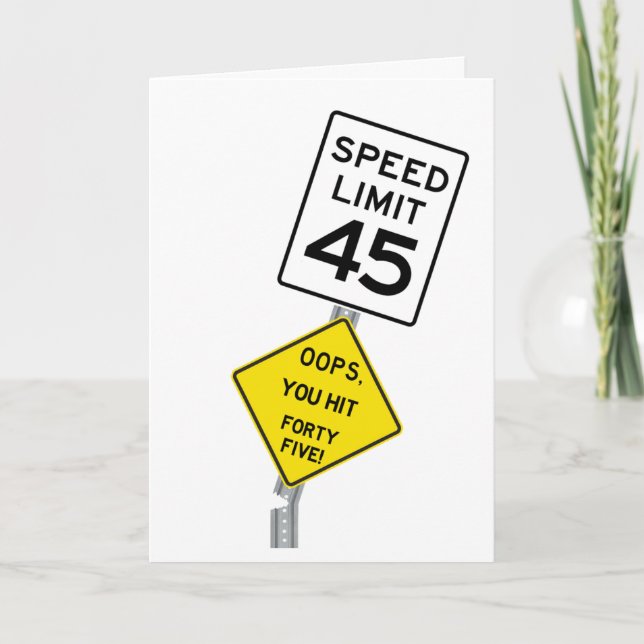 Oops You Hit 45 funny 45th birthday card (Front)