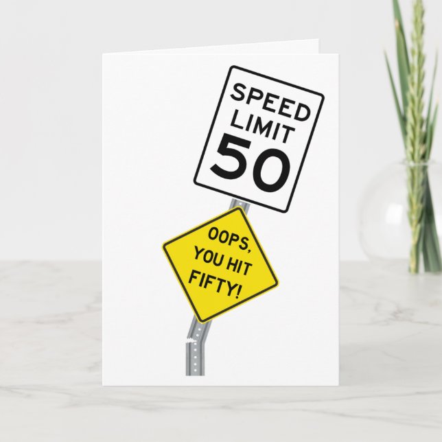Oops You Hit 50 funny 50th birthday card (Front)