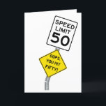Oops You Hit 50 funny 50th birthday card<br><div class="desc">Birthday Card Inside: I heard you had a bit of an accident on your birthday. Well, at least you're not the only one who's getting older. I hope this birthday brings you lots of laughter and good times, and maybe a new pair of glasses. Happy Birthday! Birthday Card Description: The...</div>
