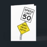 Oops You Hit 50 funny 50th birthday card<br><div class="desc">Birthday Card Inside: I heard you had a bit of an accident on your birthday. Well, at least you're not the only one who's getting older. I hope this birthday brings you lots of laughter and good times, and maybe a new pair of glasses. Happy Birthday! Birthday Card Description: The...</div>