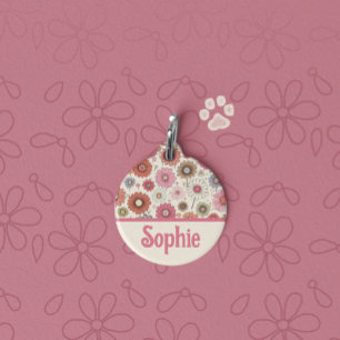 Oopsie Daisie Retro Multi-Coloured Daisy Pet Tag