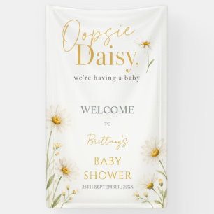 Oopsie Daisy Minimalist Baby Shower Welcome Banner