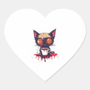 Oopsie Meow – Sad Kawaii Cat Coffee Lover Heart Sticker