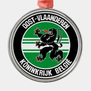 Oost-Vlaanderen Round Emblem Metal Ornament