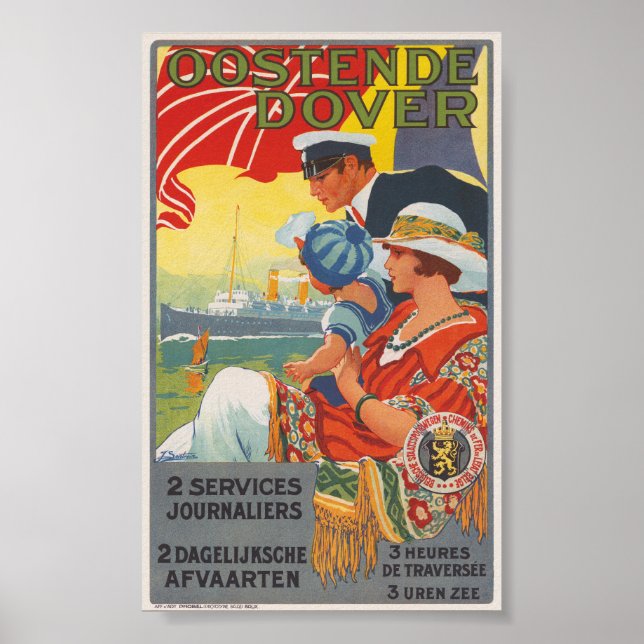 Oostende Dover Vintage Poster 1920 (Front)