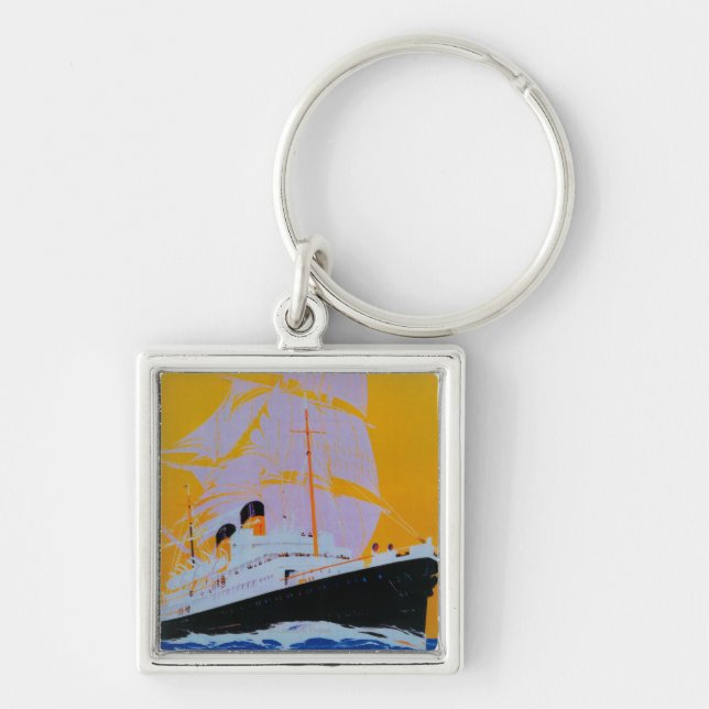 Oostende Dover Vintage PosterEurope Key Ring (Front)