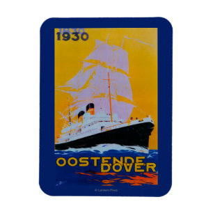 Oostende Dover Vintage PosterEurope Magnet